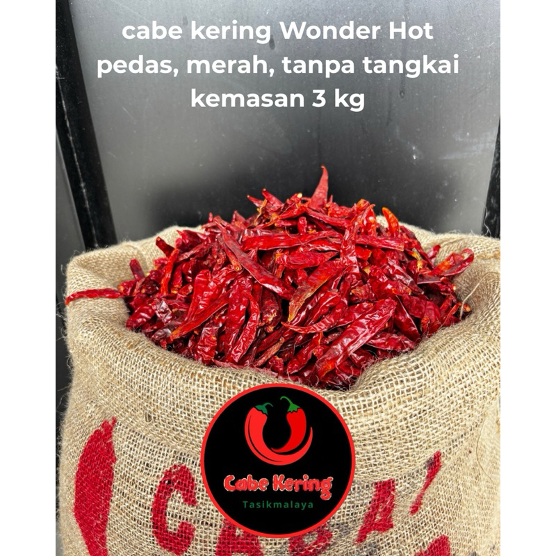 

CABE KERING TANPA TANGKAI WONDER HOT KEMASAN 3 KG