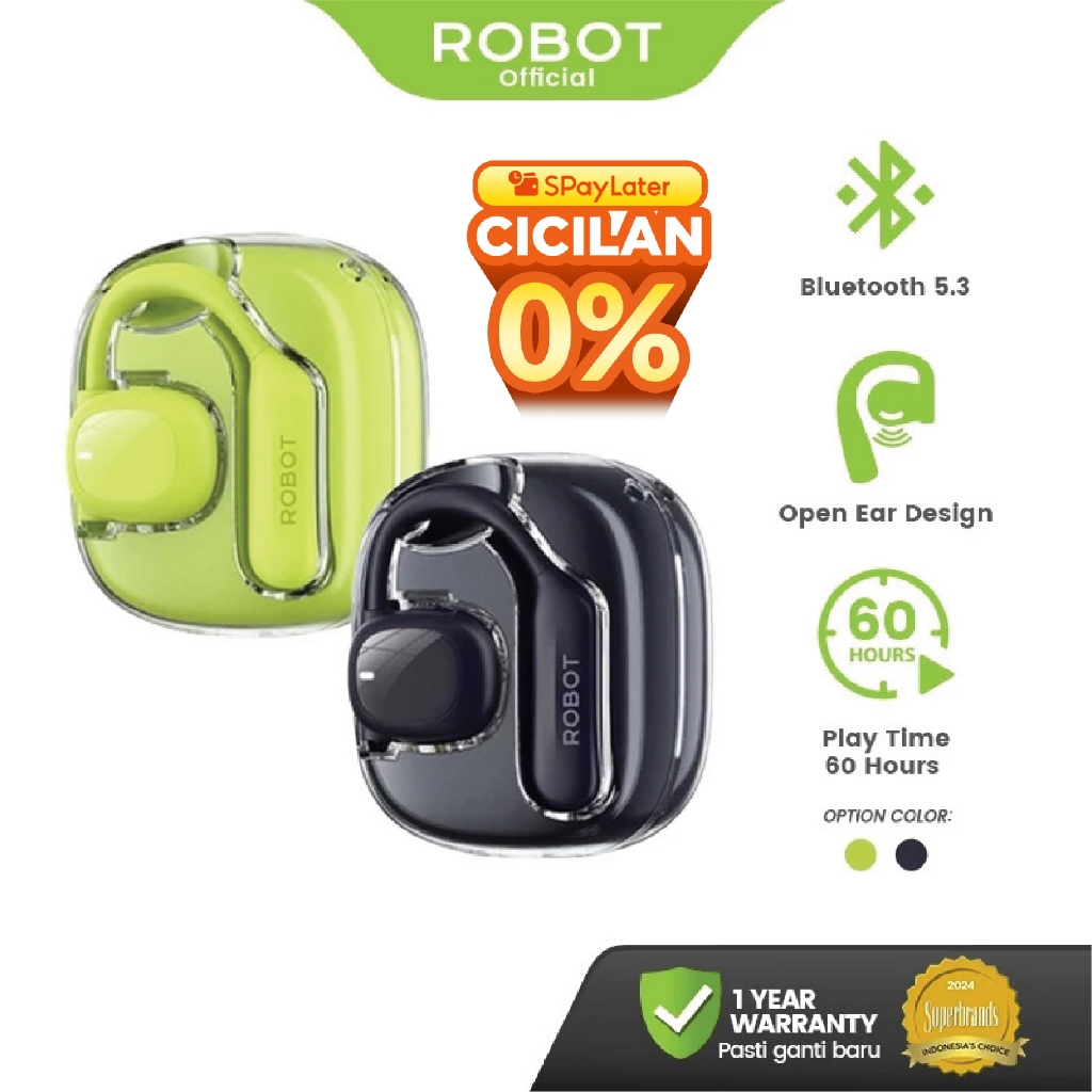 ROBOT OWS Open Ear Earphone Audio TWS True Wireless Earbuds 960mAh Headset Sport Gaming Bluetooth 5.