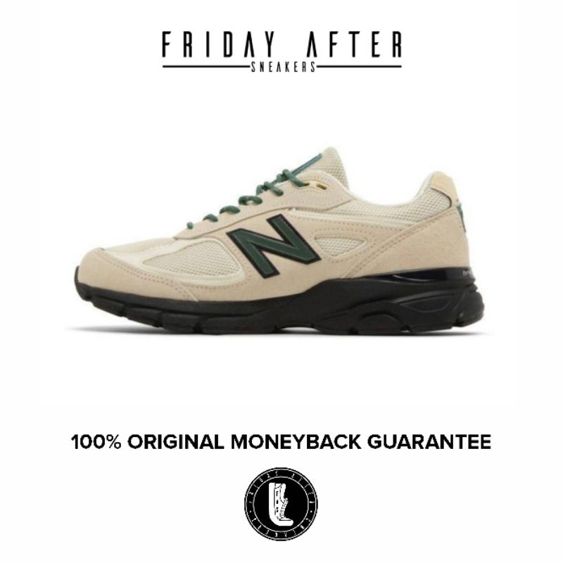 Sepatu Sneakers Pria New Balance 990v4 Teddy Santis Made in USA Macadamia Nut Black Original Resmi