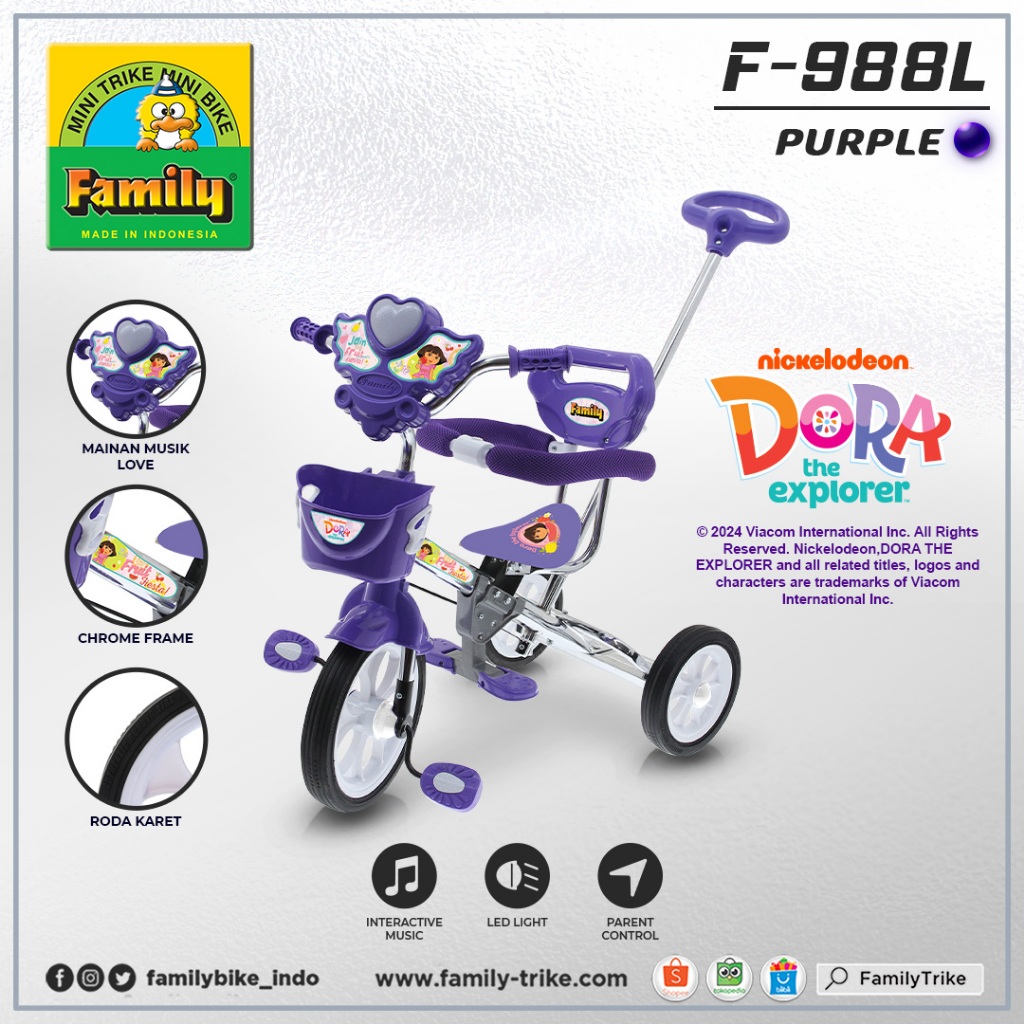 Family Sepeda Roda Tiga Anak Sepeda Roda 3 Bayi Tricycle Anak Sepeda Anak New Model F-988 L