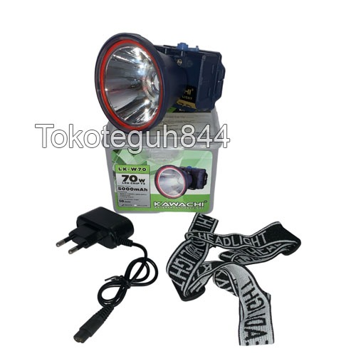 Senter Kepala 70 Watt LED Chip T3 Waterproof Kawachi LK-W70 Cahaya Kuning