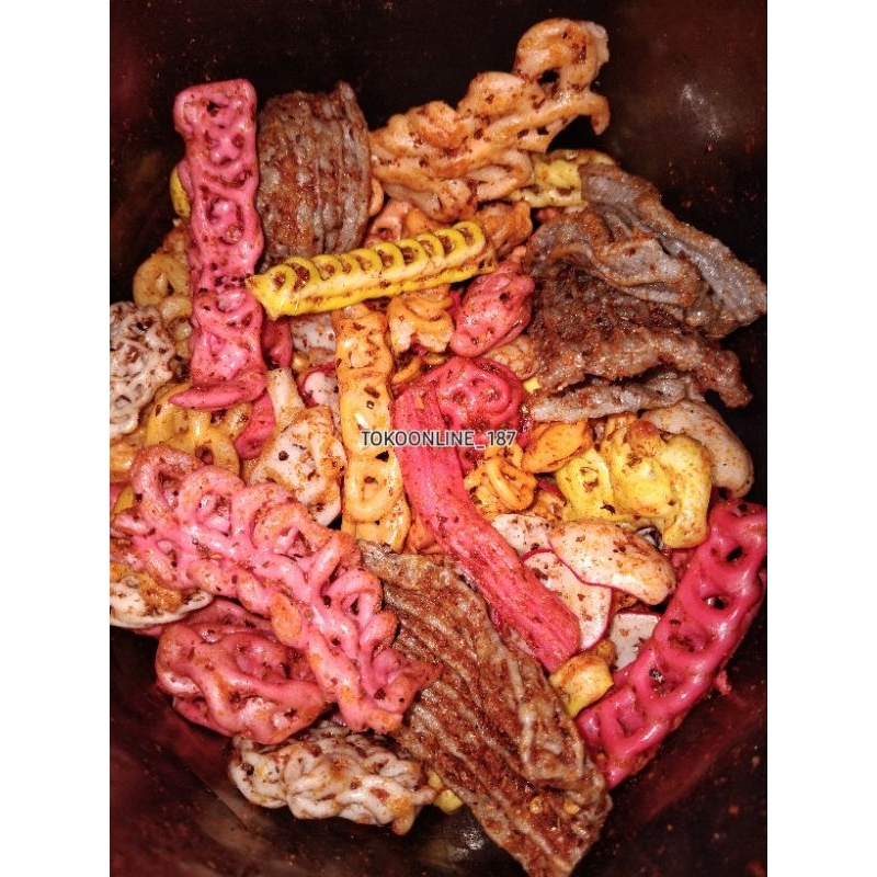 

seblak mix pedas enak daun jeruk kerupuk seblak