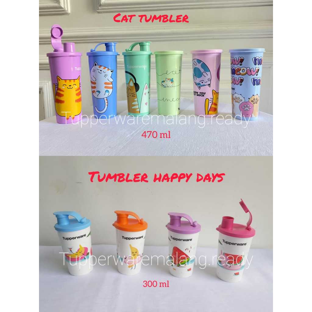 [PROMO] TEMPAT MINUM/ BOTOL BOTTLE  BEAR / CAT 470 ML GIANT TUMBLER ANAK TUPPERWARE HAPPY DAYS 300ML