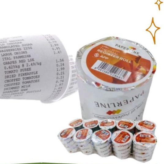 

Paperline Thermal Roll Ukuran 57 X 50 & 80 X 50 Isi 10 Roll