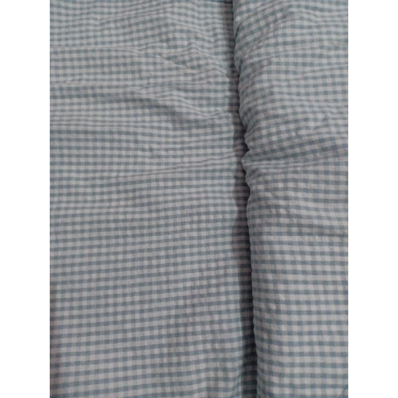 KAIN KATUN CRINKLE MOTIF KOTAK KECIL BIRU (100 & 150 cm)