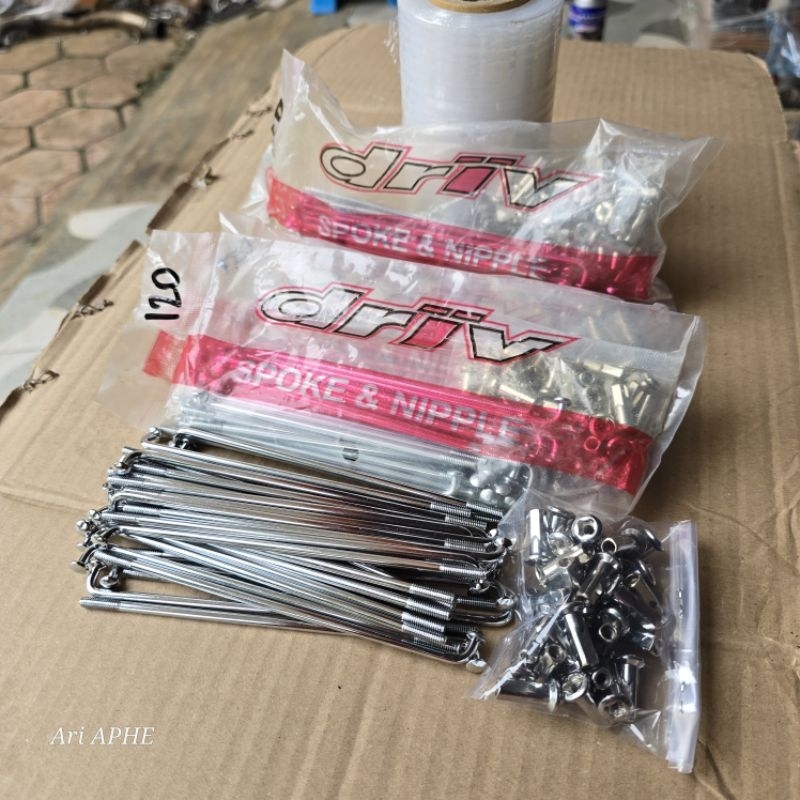 PROMO ruji jari jari chrome DRIV ukur 10 x 86 120 129 - ruji velg motor krom chrom