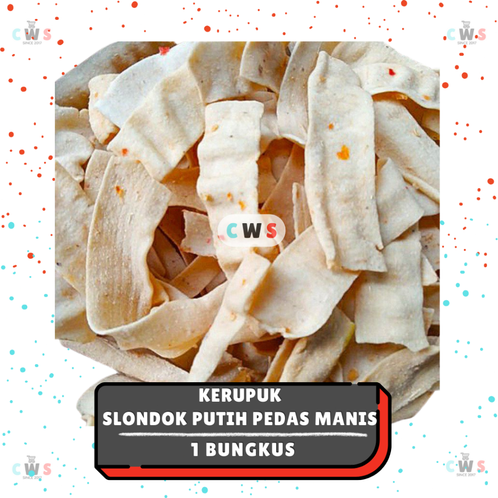 

Kerupuk SLONDOK PUTIH Mentah Original Pedas Manis - 1 Bungkus