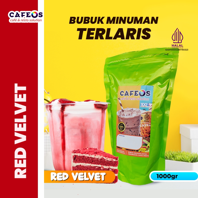 

CAFEOS Bubuk Minuman Rasa Red Velvet 1 KG Base Milk & Fruits Gratis Resep