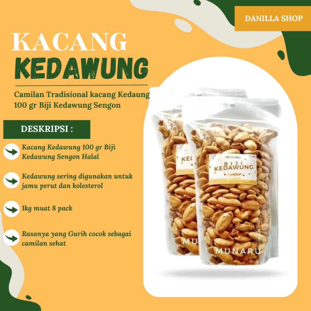 

[FREE BUBBLE WRAP] Camilan Tradisional kacang Kedaung 100 gr Biji Kedawung Sengon Premium
