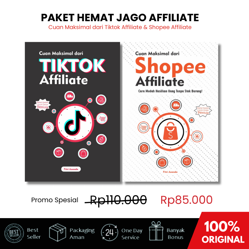 Paket Hemat Jago Affiliate Cuan Maksimal (Tiktok Affiliate + Shopee Affiliate) Yash Media
