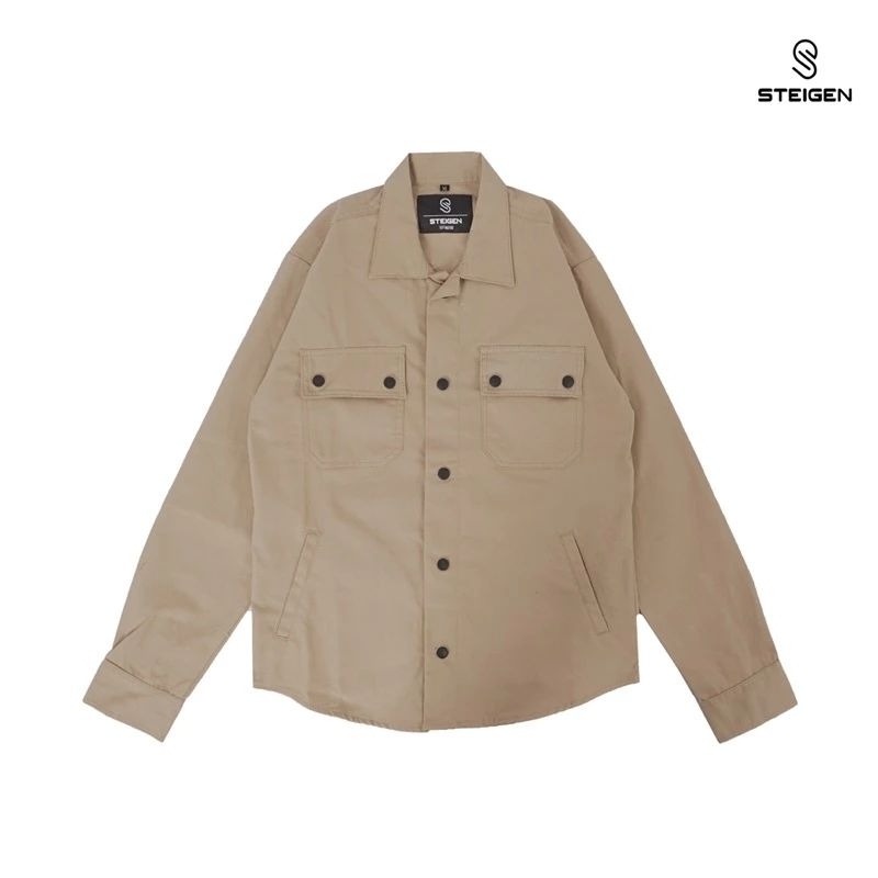 Trucker Canvas V1 Khaki - Jacket Trucker Pria Outwear Polos - Jacket Semi Parka Pria Fit Tebal