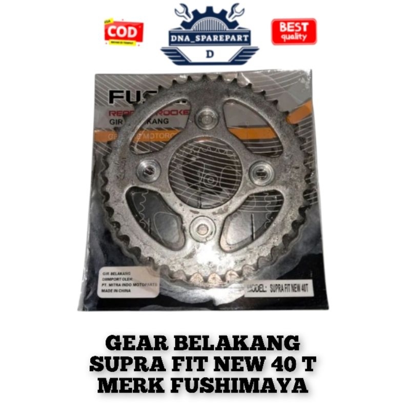 GEAR BELAKANG 40T FIT NEW REVO ABSOLUTE BLADE KARISMA SUPRA X 125 KUALITAS TERBAIK