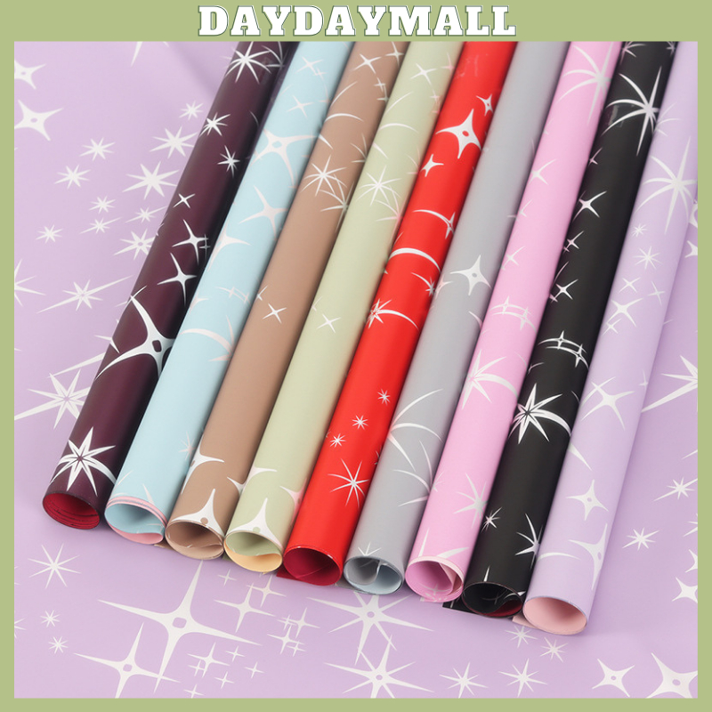 

20 LEMBAR Kertas Buket Bunga Flower Wrapping Paper Cellophane Motif Bintang Sparkling 6022