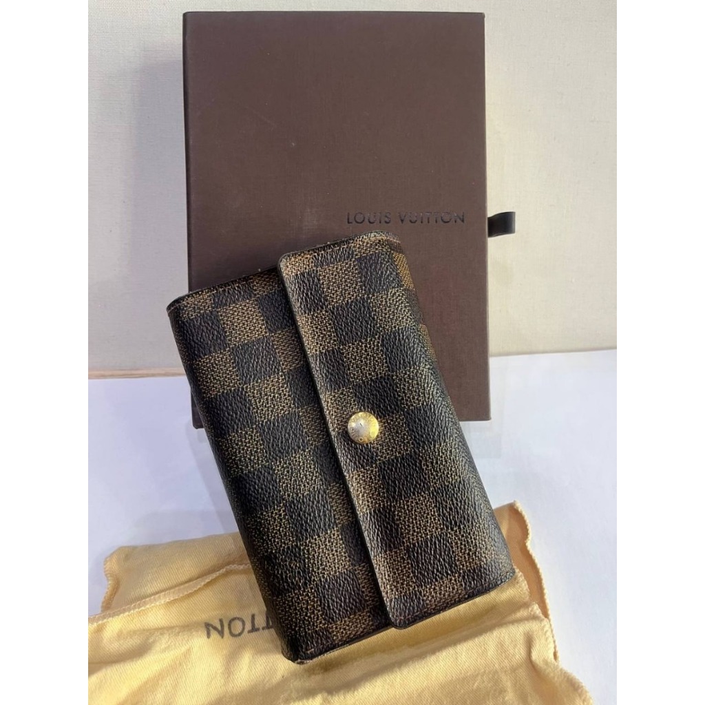 [PRELOV] Lou*s Vuitton  *lexandra Brown Damier Ebene Canvas Trifold Wallet 2014