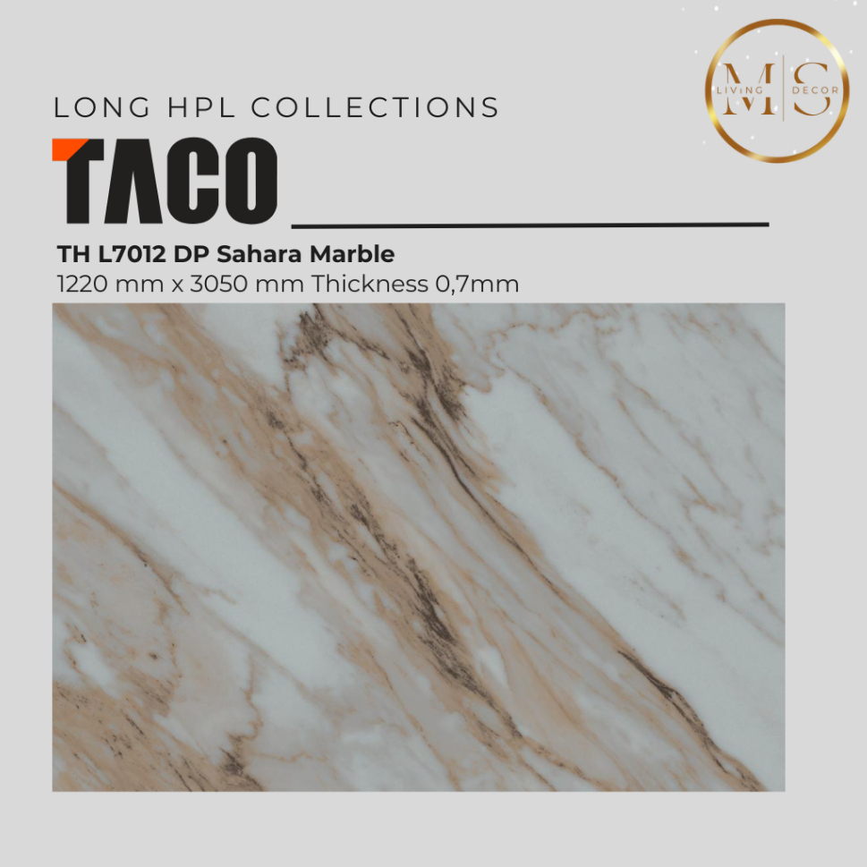 HPL TACO LONG SERIES TYPE TH L7012 DP (Sahara Marble) PANJANG 3m