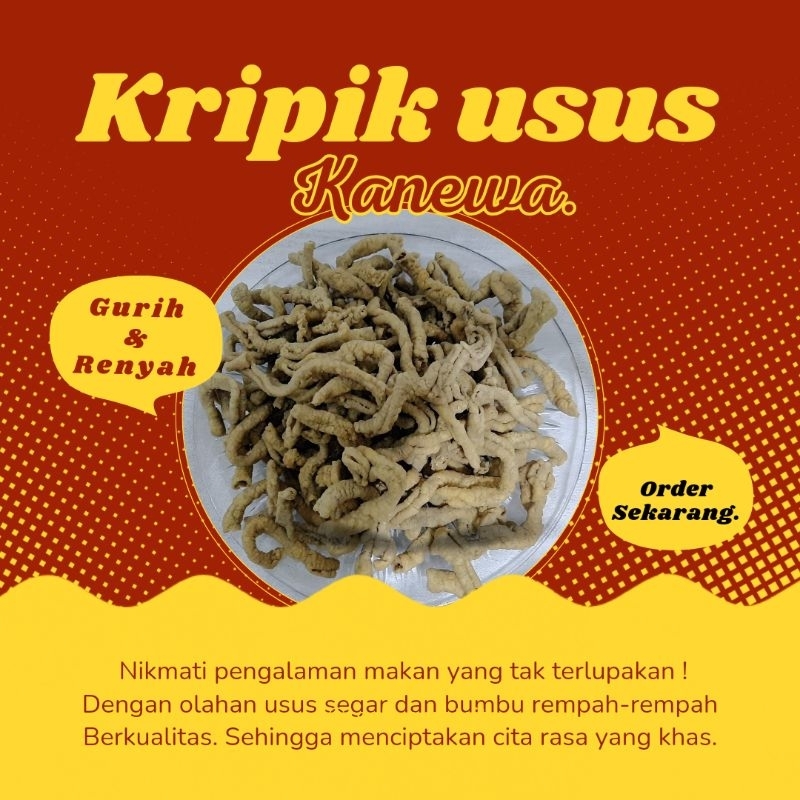 

KRIPIK USUS ORIGINAL.ENAK GURIH DAN RENYAH 100gr.