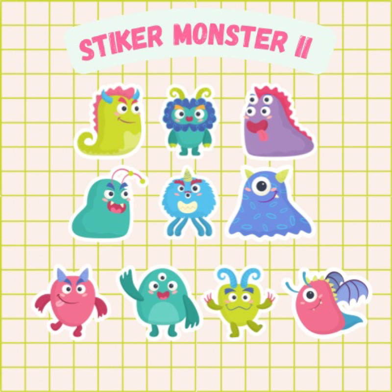 

STARLY-(A4)STIKER MONSTER II STIKER MONSTER LUCUK STIKER MONSTER GEMOY STIKER LUCU STIKER AESTETIC