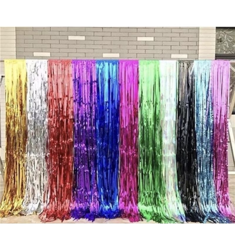 Tirai Backdrop Ulang Tahun/ Tirai Rumbai/ Tirai Foil Backdrop Ulang Tahun