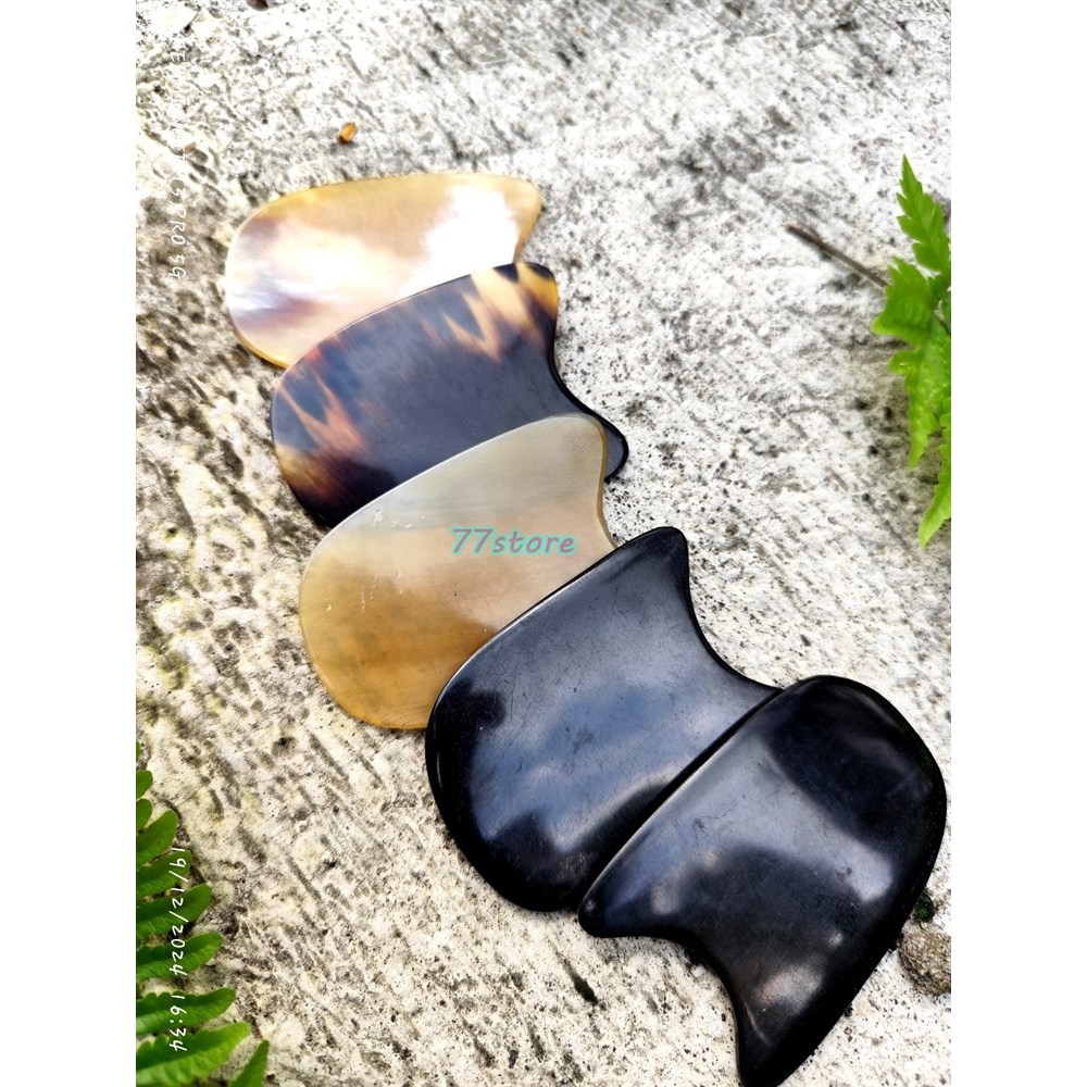 Ox Horn Face Gua sha Board Tanduk Kerbau Urut Gua Sha Face Guasa Scraping Tool handmade
