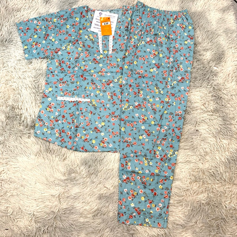 Tebobok - CP Hoki Sheila Orange Katun Lokal | Baju Tidur Hoki Sheila Lebel Orange