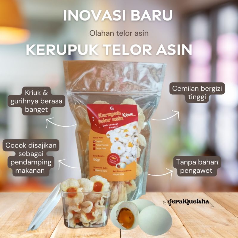 

Kerupuk telur asin cemilan sehat pendamping makanan