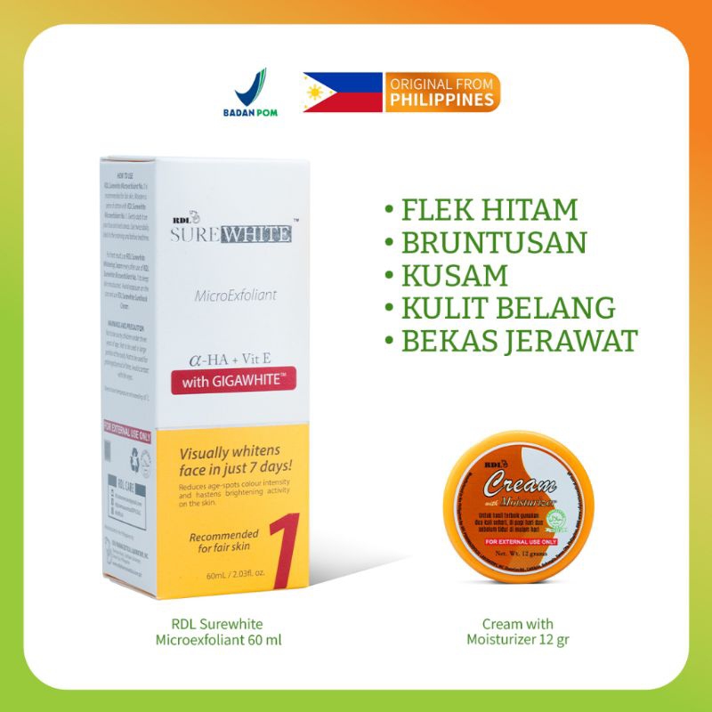 RDL Surewhite Microexfoliant dan Cream With Moisturizer