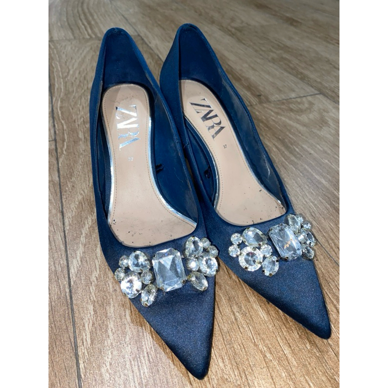 Zara Pointed Heels Navy Blue