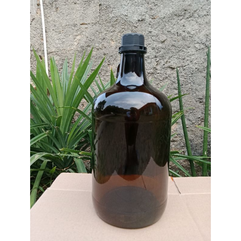 Botol kaca coklat 4 liter / botol kaca 4 liter