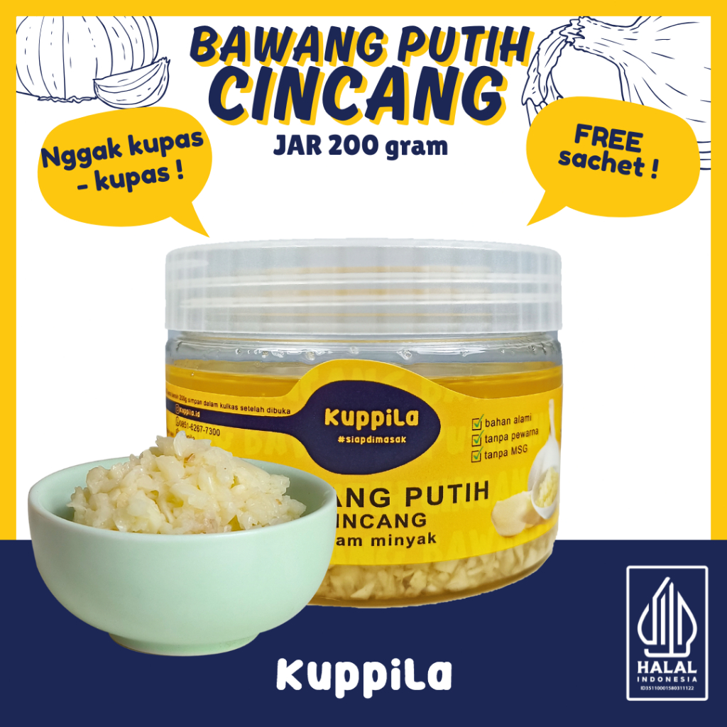 

Kuppila - Bawang Putih Cincang dalam Minyak (Jar 200g) Gratis Sachet