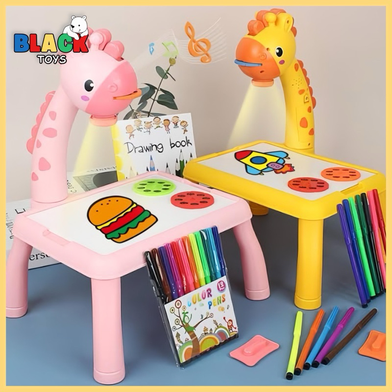BlackToys - Meja Proyektor Anak Belajar Menggambar | Meja Belajar Gambar Anak Proyektor | Meja Proye