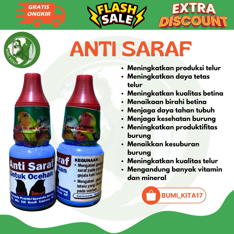 Anti saraf Obat Buat Burung Ocean Sakit Tetelo Murai Kenari pleci Dr edi