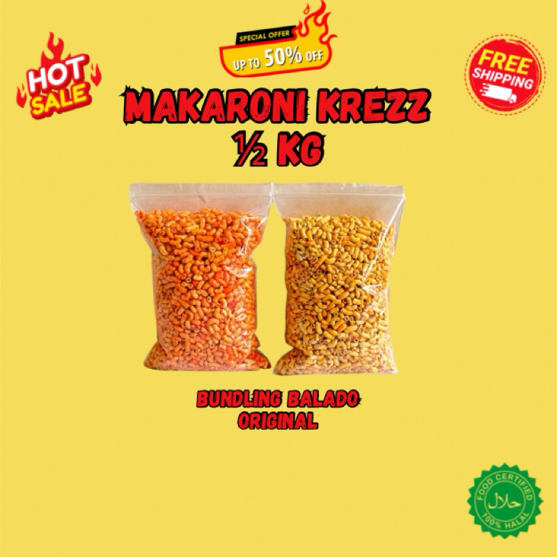

BUDLING MAKARONI KRESS BANTAT KEMASAN 500gr DAPAT 2 BUNGKUS