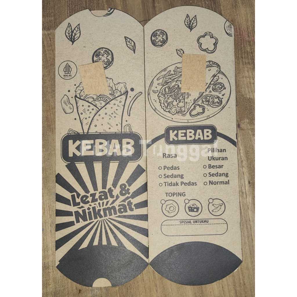 PROMO Kertas / Bungkus kebab bahan Craft Coklat tebal isi 100 pcs