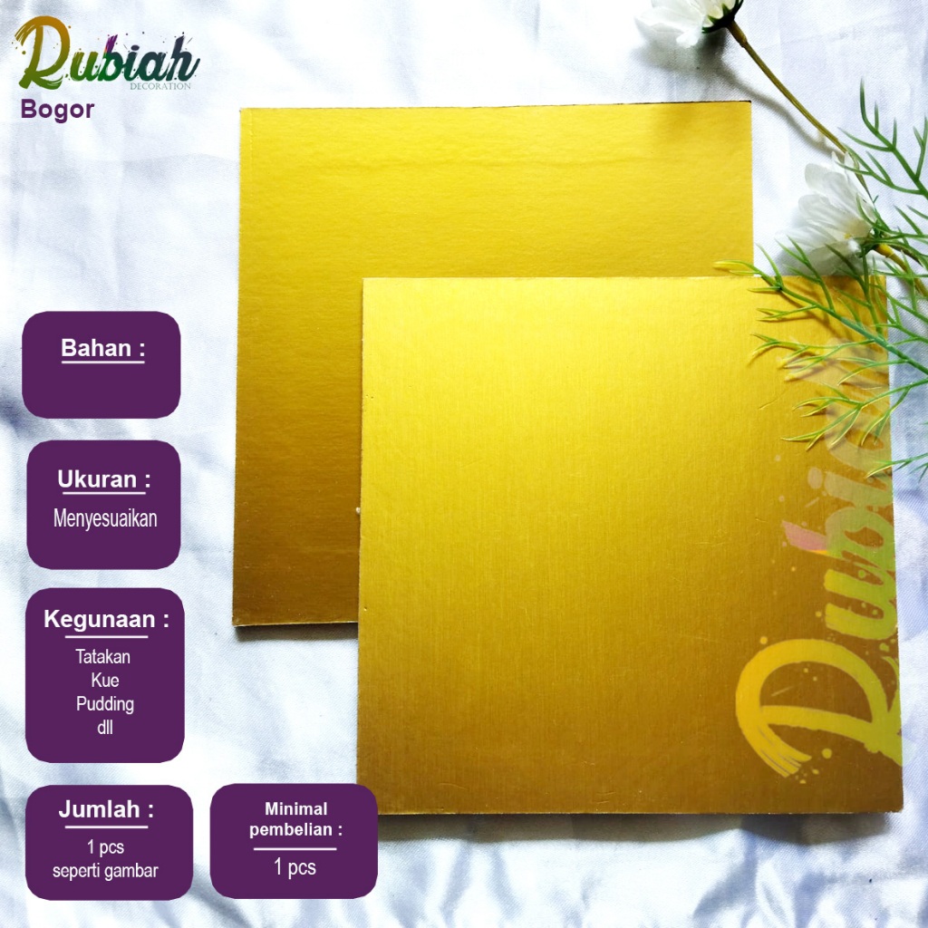 Tatakan Alas Kue tart / alas kue ulang tahun Kotak Gold papan dekor cake