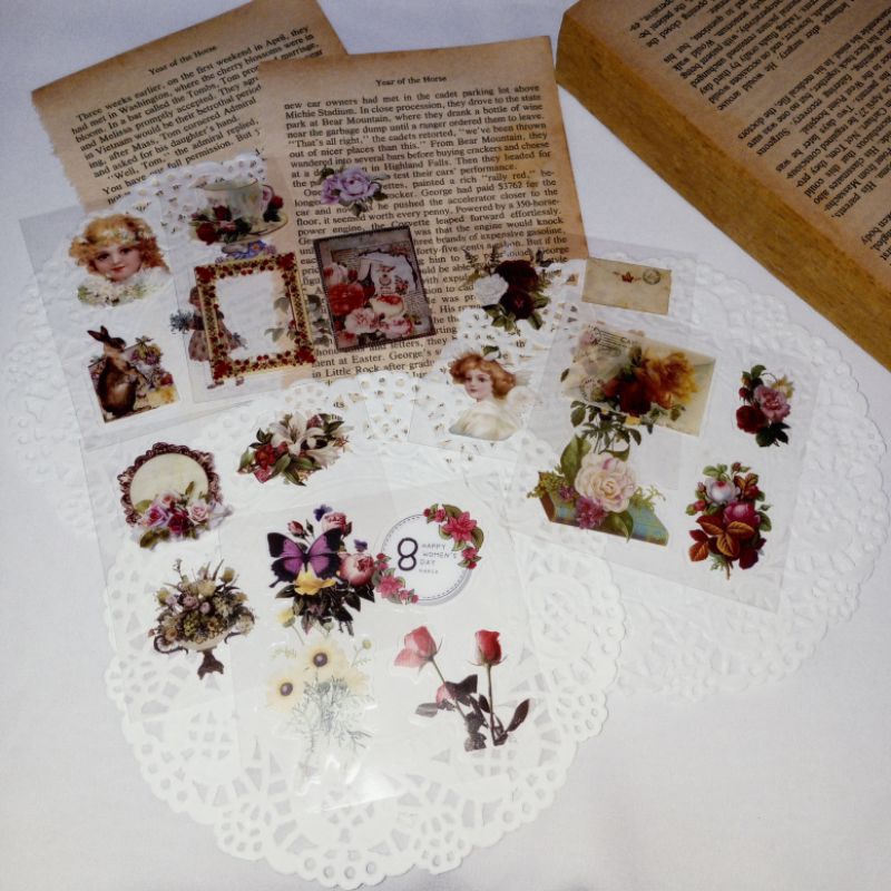 

1pcs stiker aesthetic vintage untuk journal