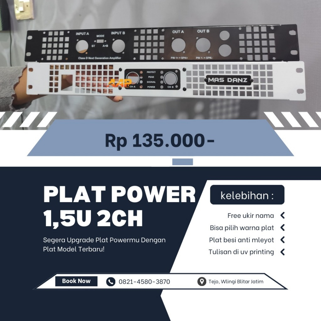 Plat Power 1,5U custom nama