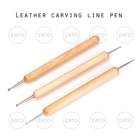 

Leather carving line pen WOOD 3 pcs - leather tool