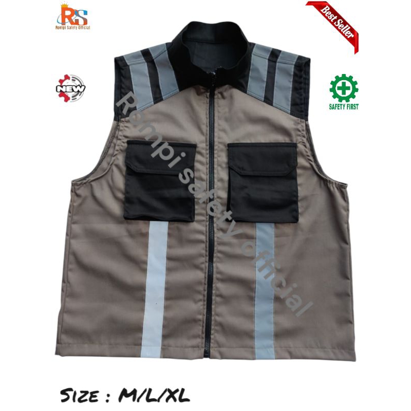 CUSTOM ROMPI SAFETY / SAFETY VEST MODEL KERAH / ROMPI PROYEK / ROMPI KOMBINASI / ROMPI
