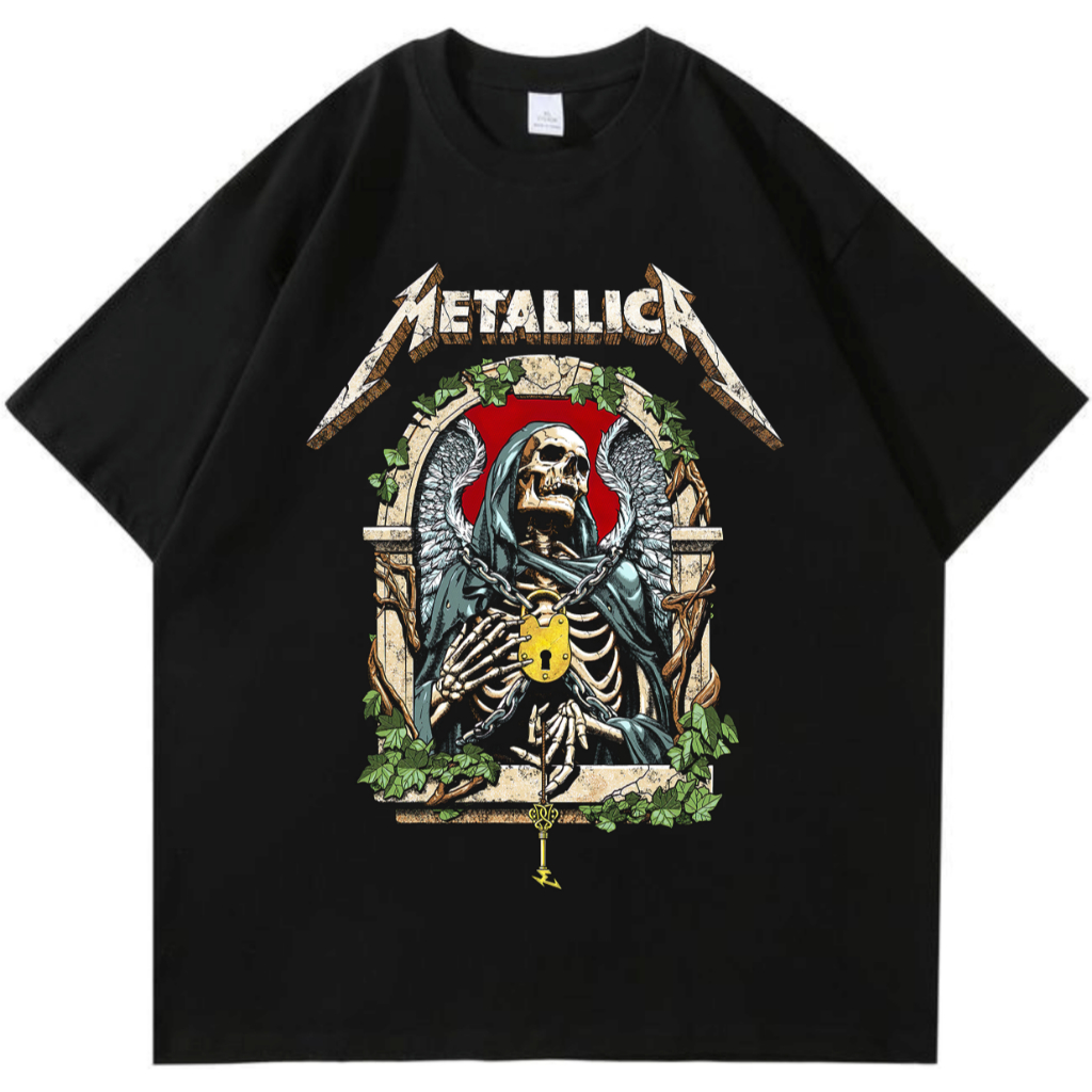 Kaos Band Metallica Skull Angel Tshirt Oversize Vintage Pria Wanita / Kaos Metallica