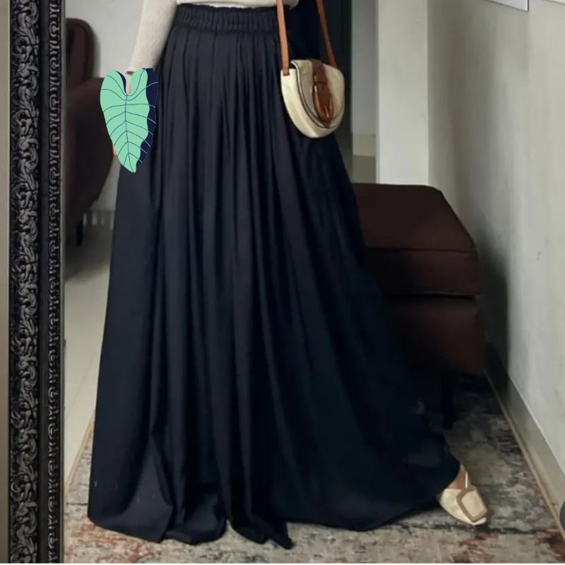 (HITAM) ROK KERJA, ROK PANJANG MAYUNG, ROK LIPIT TARRA SKIRT
