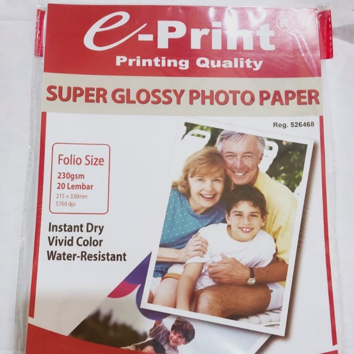 Kertas Foto F4 Super Glossy Photo Paper E-Print