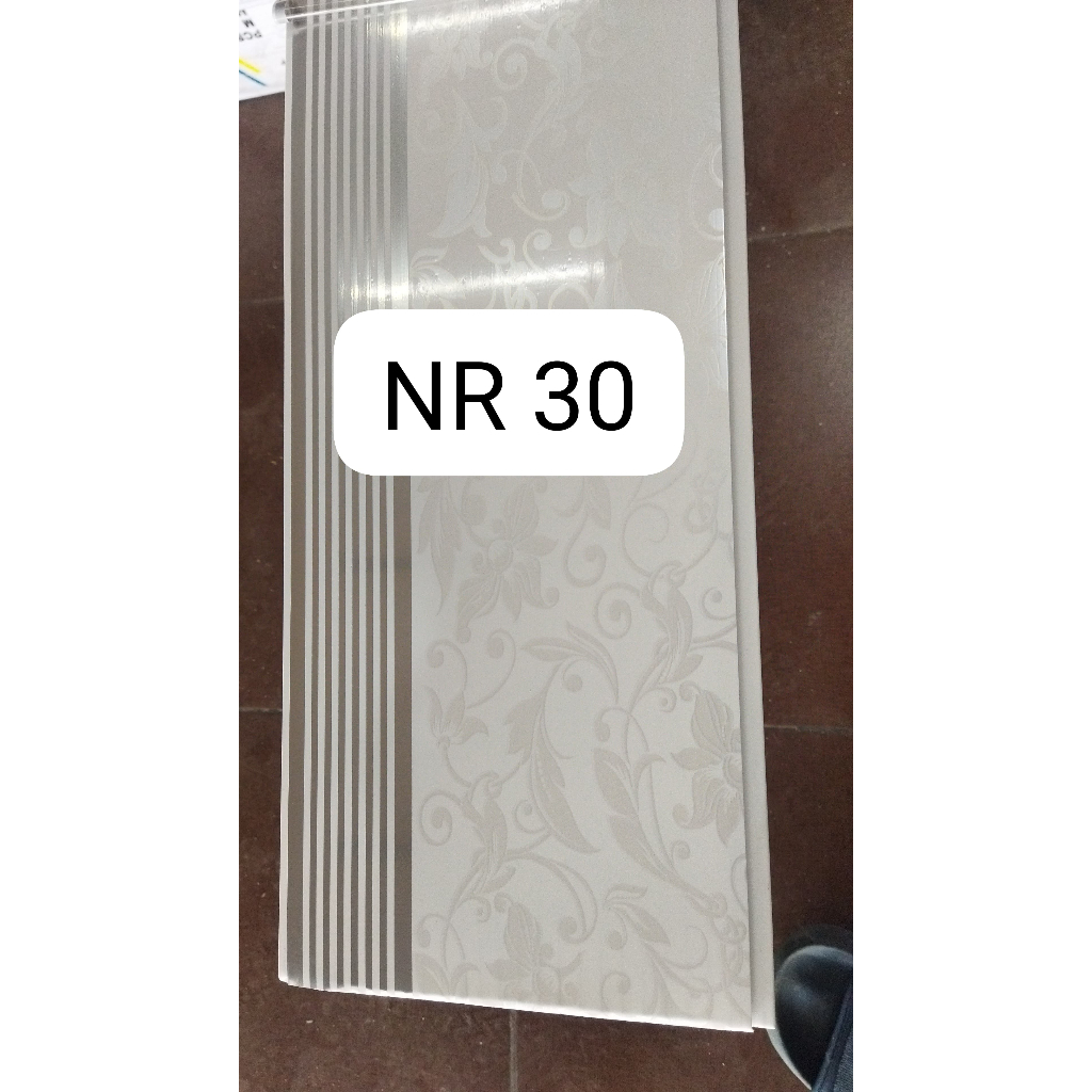 PLAFON PVC NR 30 GLOSS MOTIF GARIS KEMBANG PUTIH TDP