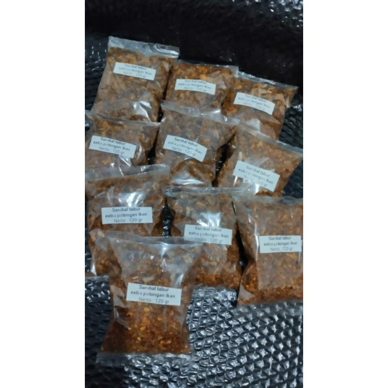 

sambal tabur kering kemasan 120 gr