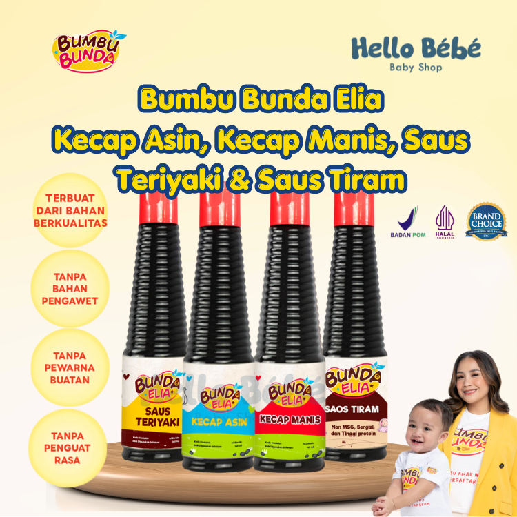

Bumbu Bunda Elia Kecap Manis - Kecap Asin - Saos Tiram - Saos Teriyaki