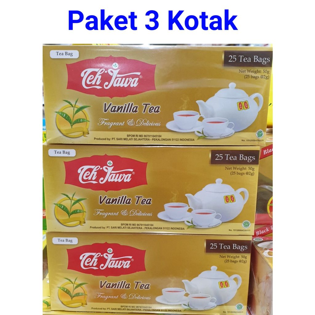 

PAKET 3 KOTAK Teh Jawa Vanila Tea Celup isi 25 Pcs Teh Vanilla
