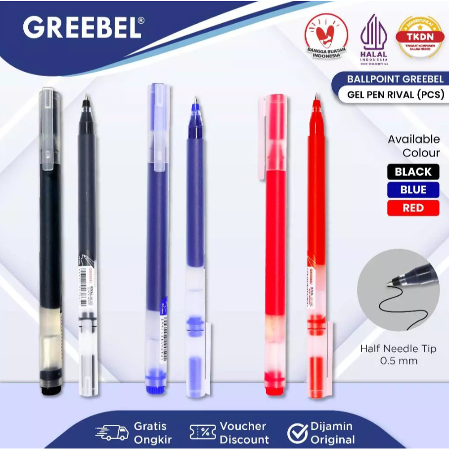 

Greebel - Pulpen Pen Ball Pen Gel - Bolpen Jel Rival 0.5 GP-502 (Satuan)