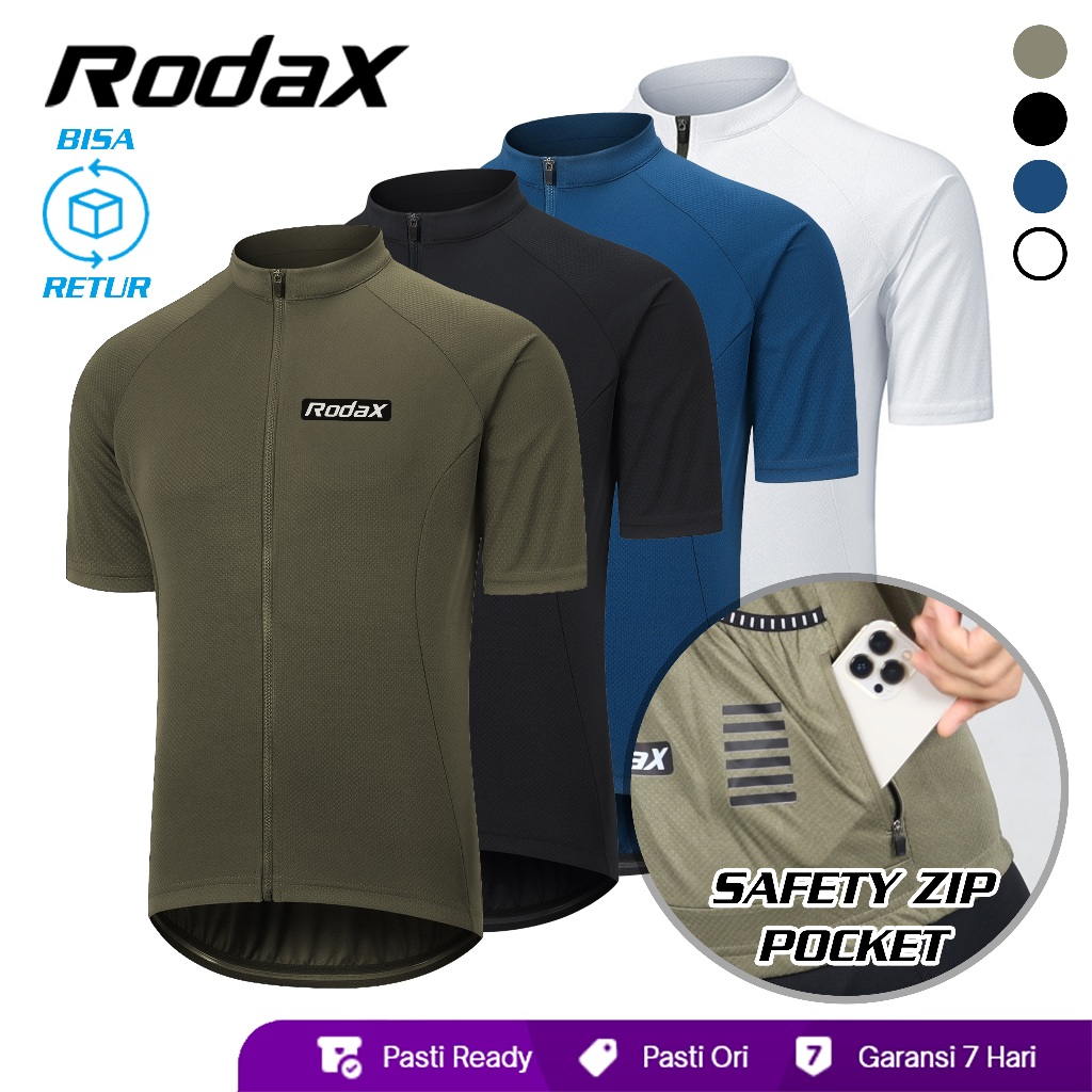 RodaX Cadet Jersey 3+1 Pocket Zipper Cycling Jersey Professional Breathable Jersey Roadbike Polos Sh