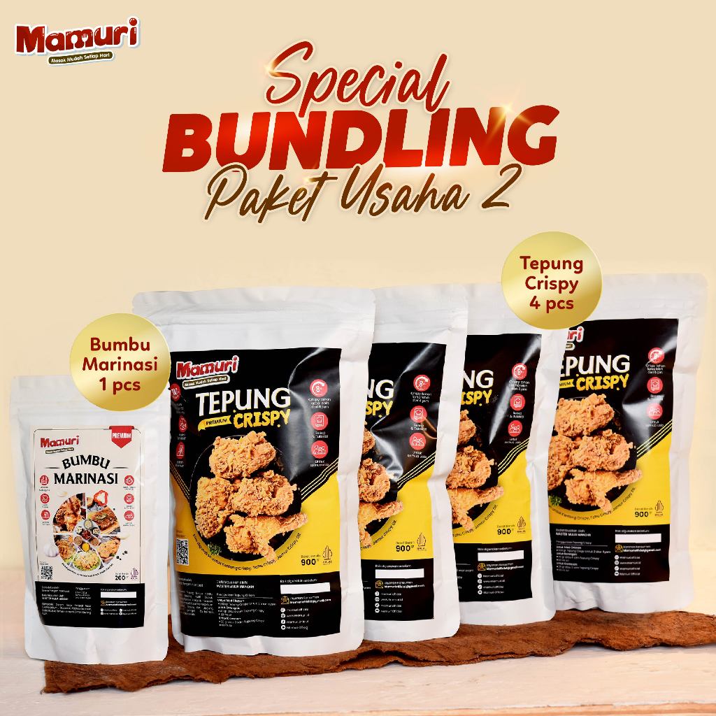 

Mamuri - Tepung Crispy Premium Bumbu Marinasi Spesial Serbaguna Menu