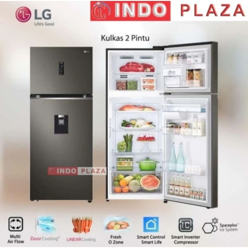 KULKAS LG 2 PINTU INVERTER GNF-372PXAK / 392PXAK DISPENSER AIR + WIFI