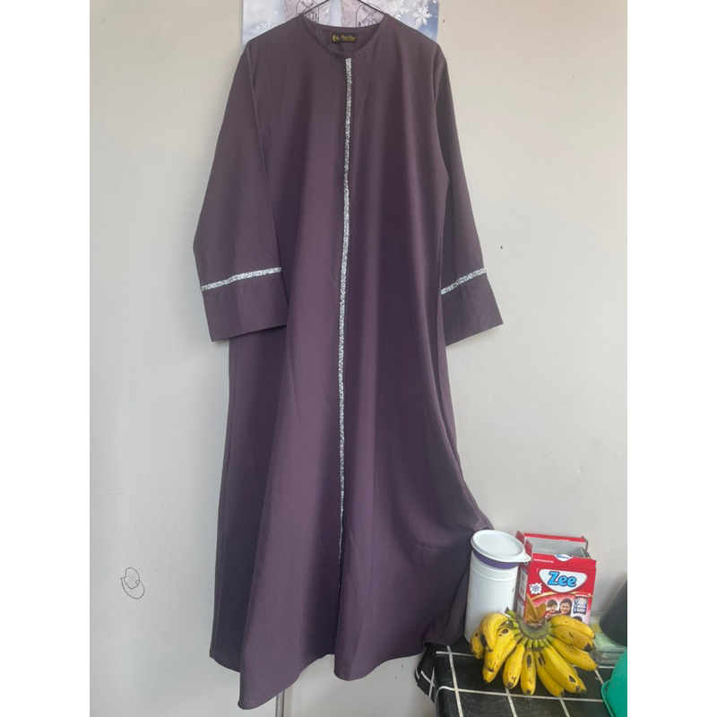 Abaya simple manik manik mewah